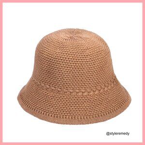Polyester Mesh Woven Bucket Hat Adjustable Travel Fisherman Hat
